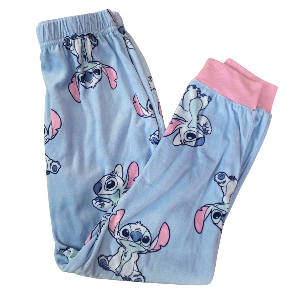 Disney Lilo‎ & Stitch Girls Blue Fleece Pajama Pants Size 7/8 LO171GLLWM